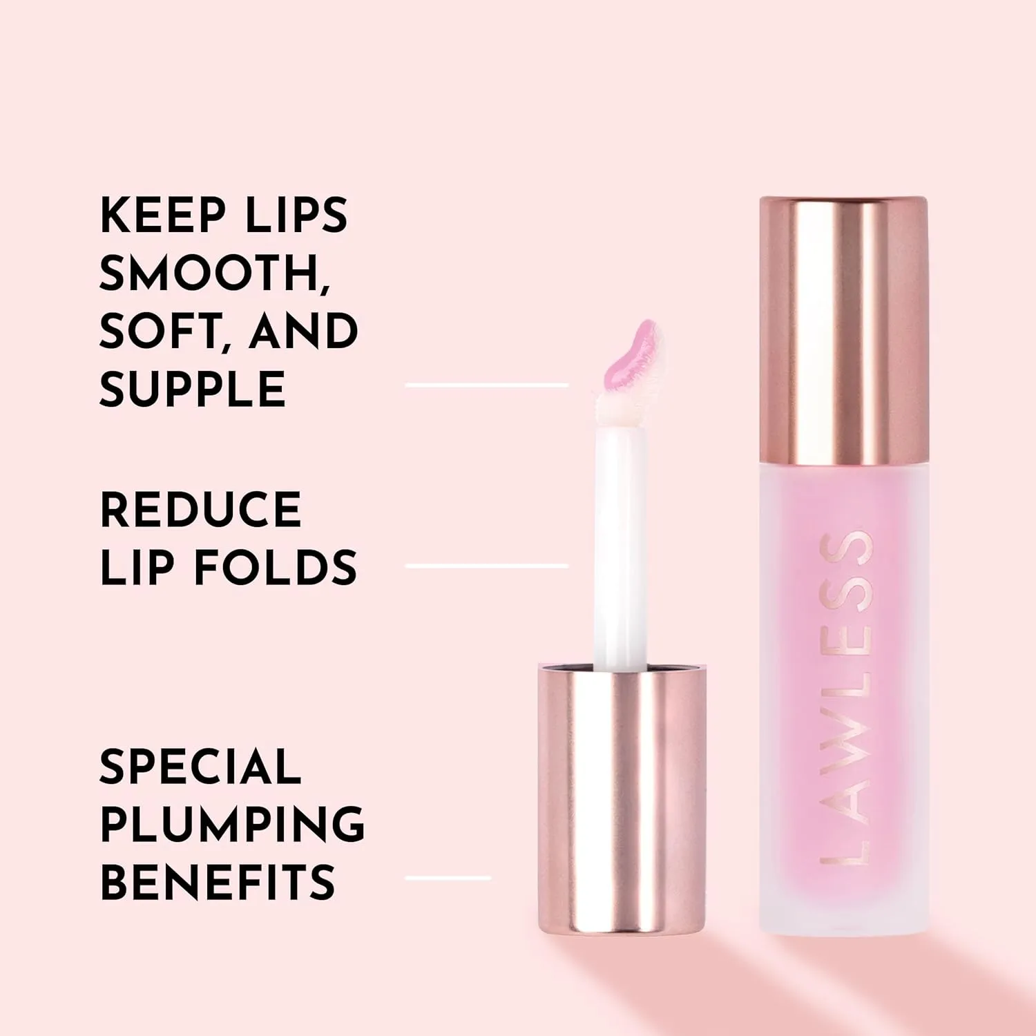 Forget the Filler Lip Plumping Line Smoothing Gloss - Strawberry Milkshake - Premium Volumizing Lip Gloss with Natural Ingredients Designed to Plump, Firm, and Hydrate Lips 0.11 oz