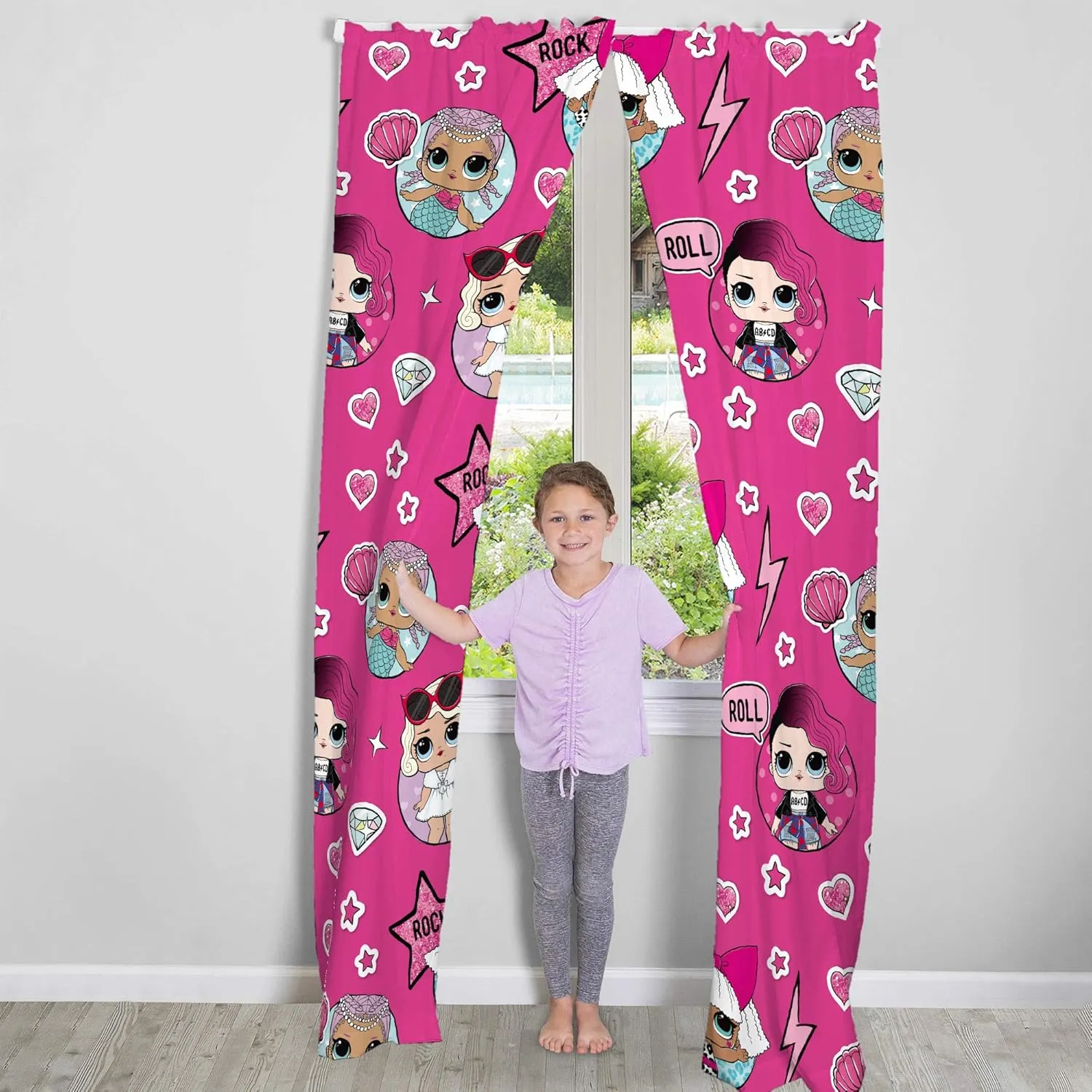 Franco Kids Room Window Curtains Drapes Set, 82 in x 84 in, LOL Surprise