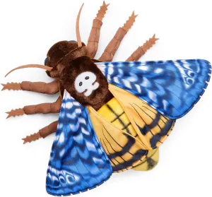 FRANKIEZHOU Simulation Deaths Head Hawk Moth Stuffed Animal-Blue 9.8",Lifelike Death's-Head Hawkmoth Plush Toy, Moth Toy,Gifts for Kids,Home Decor