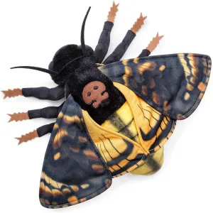 FRANKIEZHOU Simulation Deaths Head Hawk Moth Stuffed Animal-Yellow 14",Lifelike Death's-Head Hawkmoth Plush Toy, Moth Toy,Gifts for Kids,Home Decor