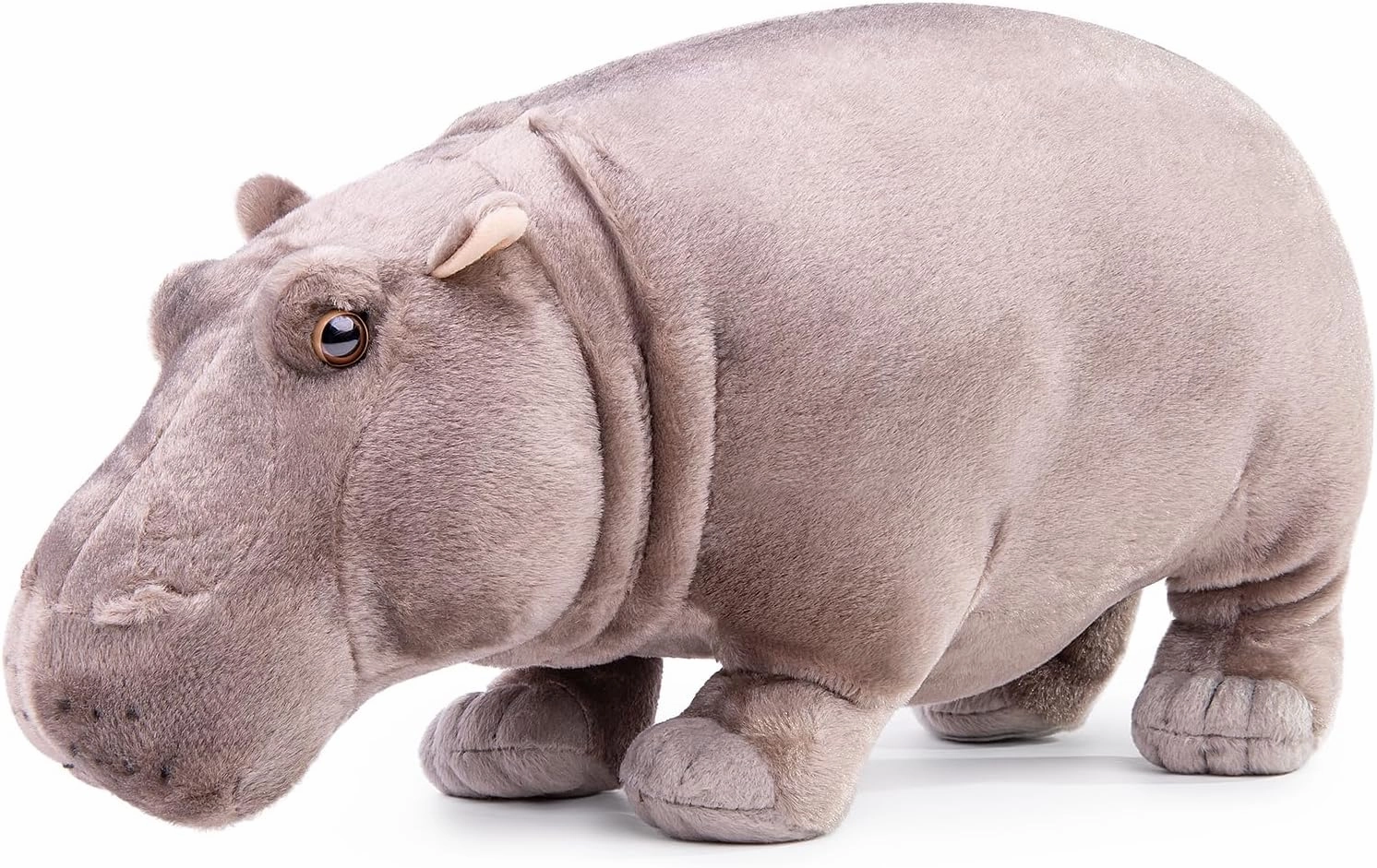 FRANKIEZHOU Lifelike Hippo Stuffed Animal- Grey 16",Simulation Soft Gifts,Girl Toys,Gifts for Kids