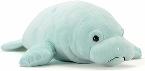 FRANKIEZHOU Manatee Stuffed Animal-Blue 15.75",Manatee Gifts for Kids, Home Decor,Hugging Toy