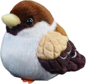 FRANKIEZHOU Realistic Sparrow Stuffed Animal 9.84",Bird Plush Toy, Delicate,Girl Toys, Home Decor
