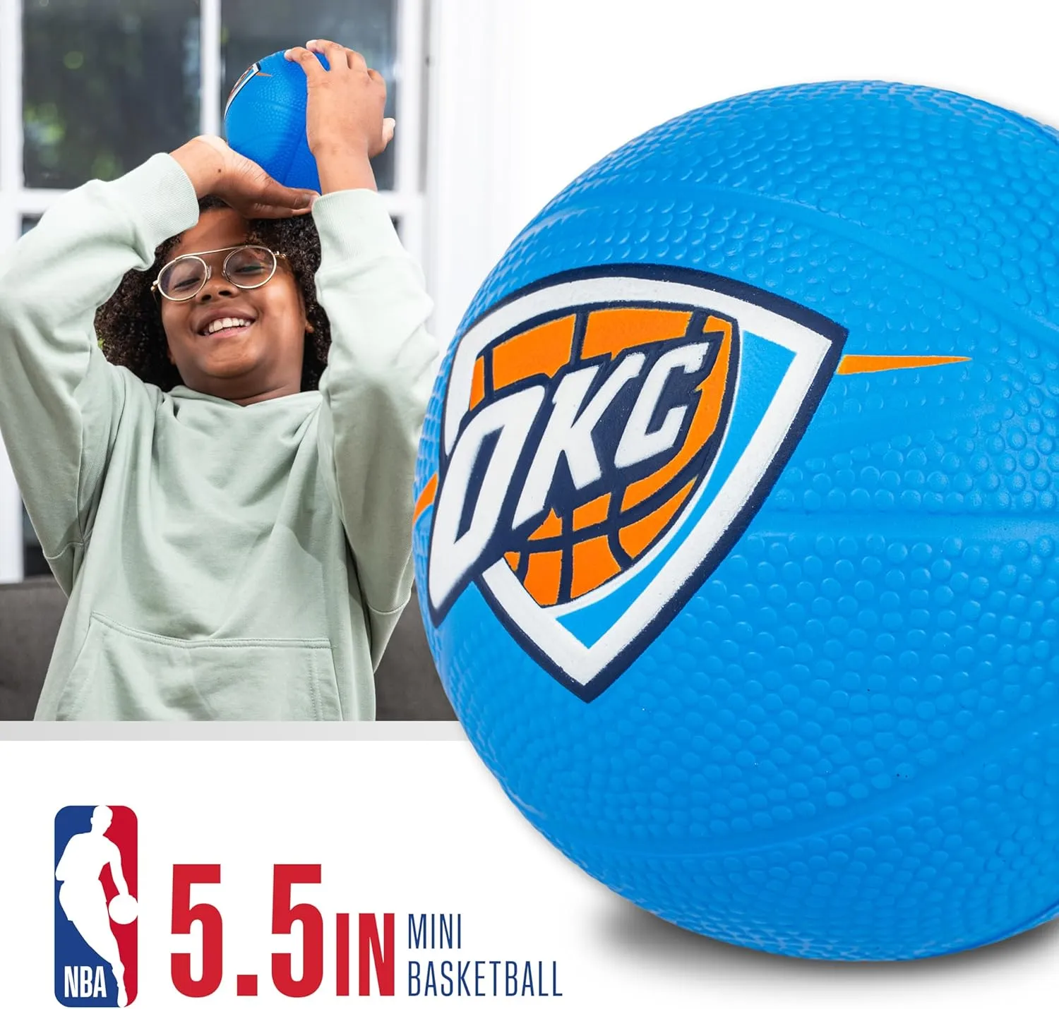 Franklin Sports Kids NBA Mini Foam Basketball - 5.5" Inch Soft Toy Basketball for Indoor or Mini Over the Door Hoops