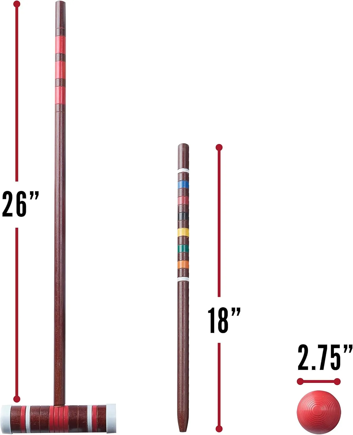 Franklin Sports Portable Backyard Croquet Sets - Complete 4   6 Player Croquet Sets with Mallets, Croquet Balls   Wickets Included - Outdoor Family Lawn Game Sets