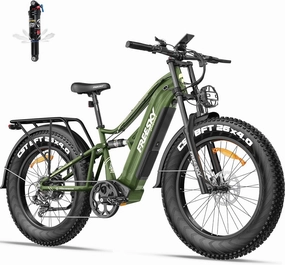 FREESKY 2000W Electric Bike with BAFANG Motor & 48V 30Ah Samsung Cells Battery, 35MPH Max Speed, 120 Miles Range, Full Suspension Mountain Ebike for Adult, 26" Fat Tires, Smart Keys, Hydraulic Brakes