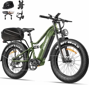 FREESKY 2000W Electric Bike with BAFANG Motor & 48V 30Ah Samsung Cells Battery, 35MPH Max Speed, 120 Miles Range, Full Suspension Mountain Ebike for Adult, 26" Fat Tires, Smart Keys, Hydraulic Brakes
