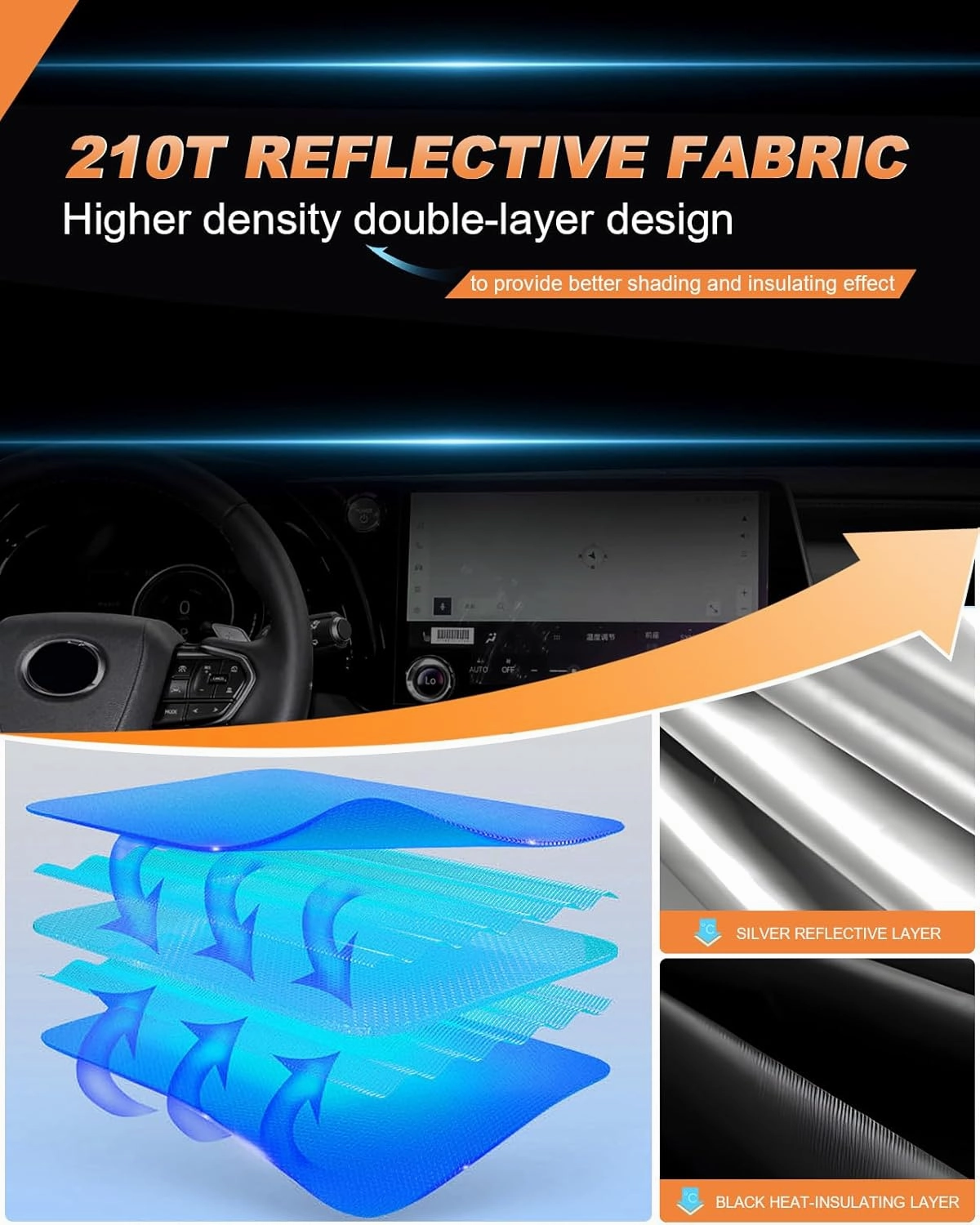 Front Windshield Sun Shade Custom Fit for 2015-2022 GMC Canyon, Block UV Rays Foldable Sunshade Sun Visor Accessories