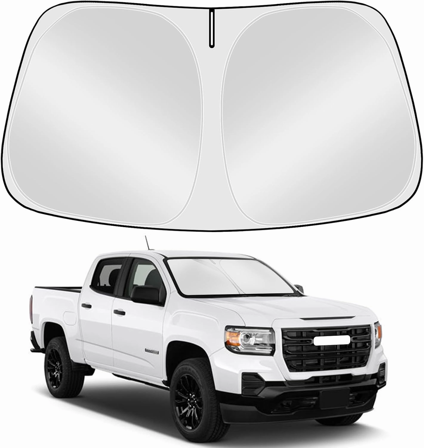 Front Windshield Sun Shade Custom Fit for 2015-2022 GMC Canyon, Block UV Rays Foldable Sunshade Sun Visor Accessories