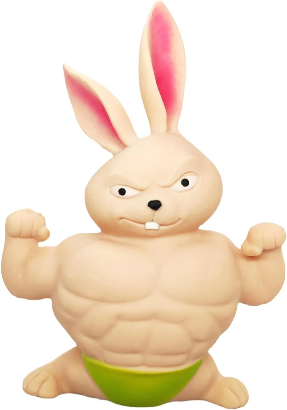 Funny Squishy Bunny Toys, Squeeze Rabbit Toy, Stretchy and Squishy Rabbit Toy , Pink Muscle Animal Figure Toys for Kids and Adults, Sensory Stress Relief Toy for Children and Adults.(Green), 1