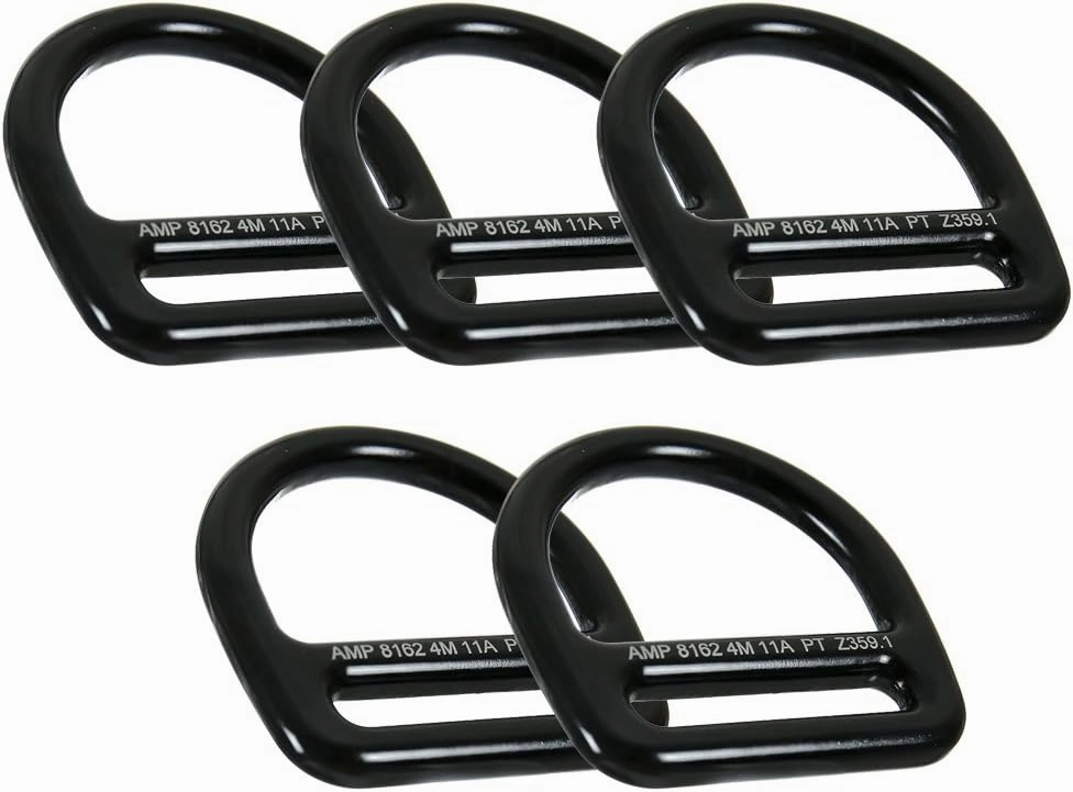Fusion Climb Black Single Slotted Aluminum D-Ring (5-Pack)