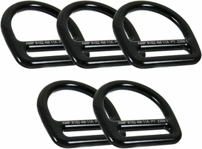 Fusion Climb Black Single Slotted Aluminum D-Ring (5-Pack)