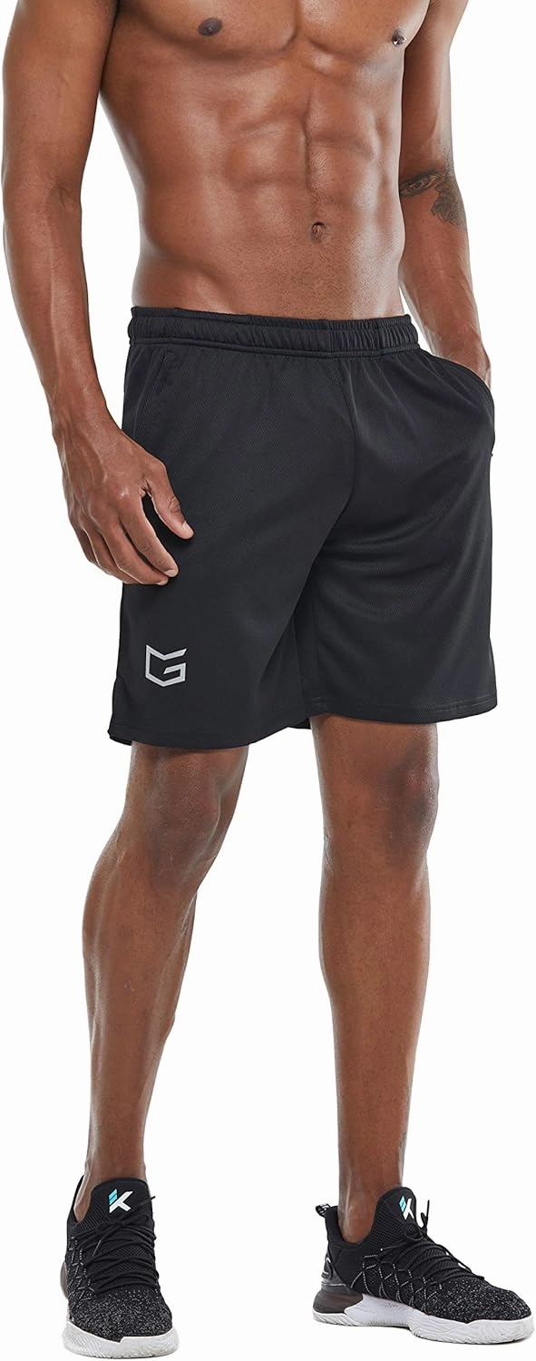 G Gradual Men's 2 Pack 7" Workout Running Shorts Quick Dry Lightweight Gym Shorts with Zip Pockets