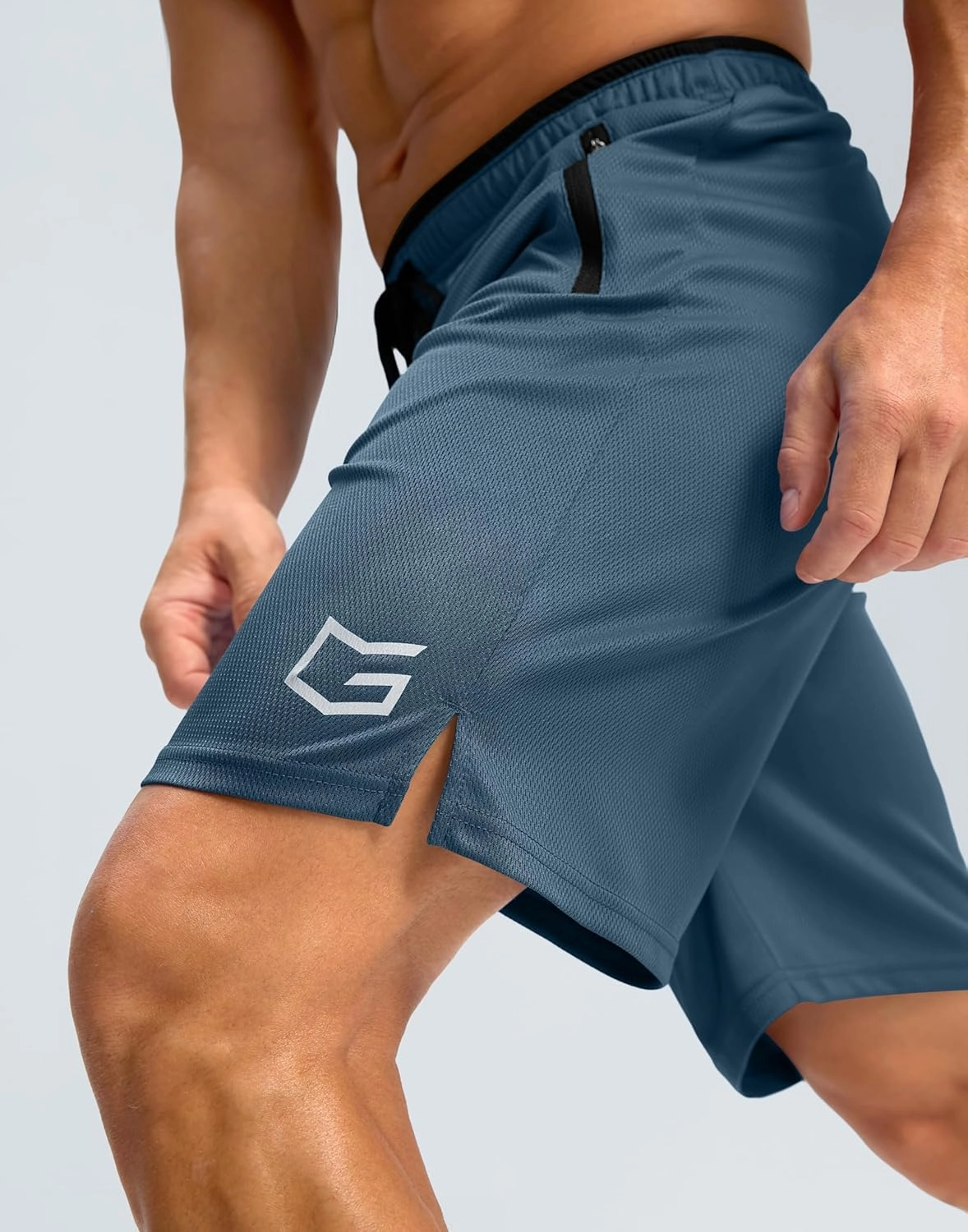 G Gradual Men's Gym Shorts wtih Zipper Pocket 9" Athletic Basketball Mesh Shorts for Men Workout Quick Dry Lightiweight