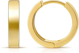 Gacimy Gold Huggie Hoop Earrings for Women 14k Gold Plated, Small Hoop Earrings for Women, 1/2 Inch Yellow Color Earrings for Women
