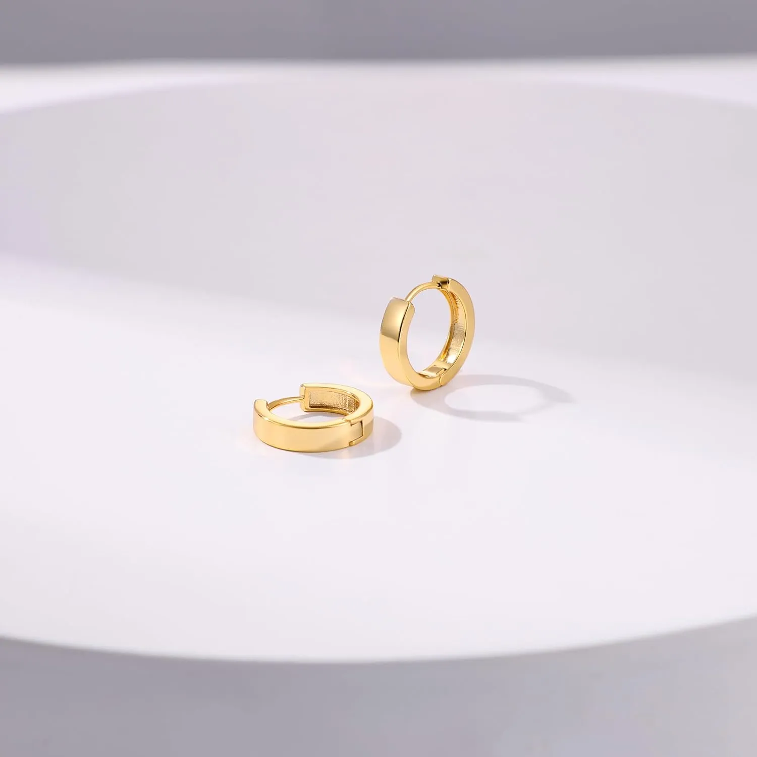 Gacimy Gold Huggie Hoop Earrings for Women 14k Gold Plated, Small Hoop Earrings for Women, 1/2 Inch Yellow Color Earrings for Women