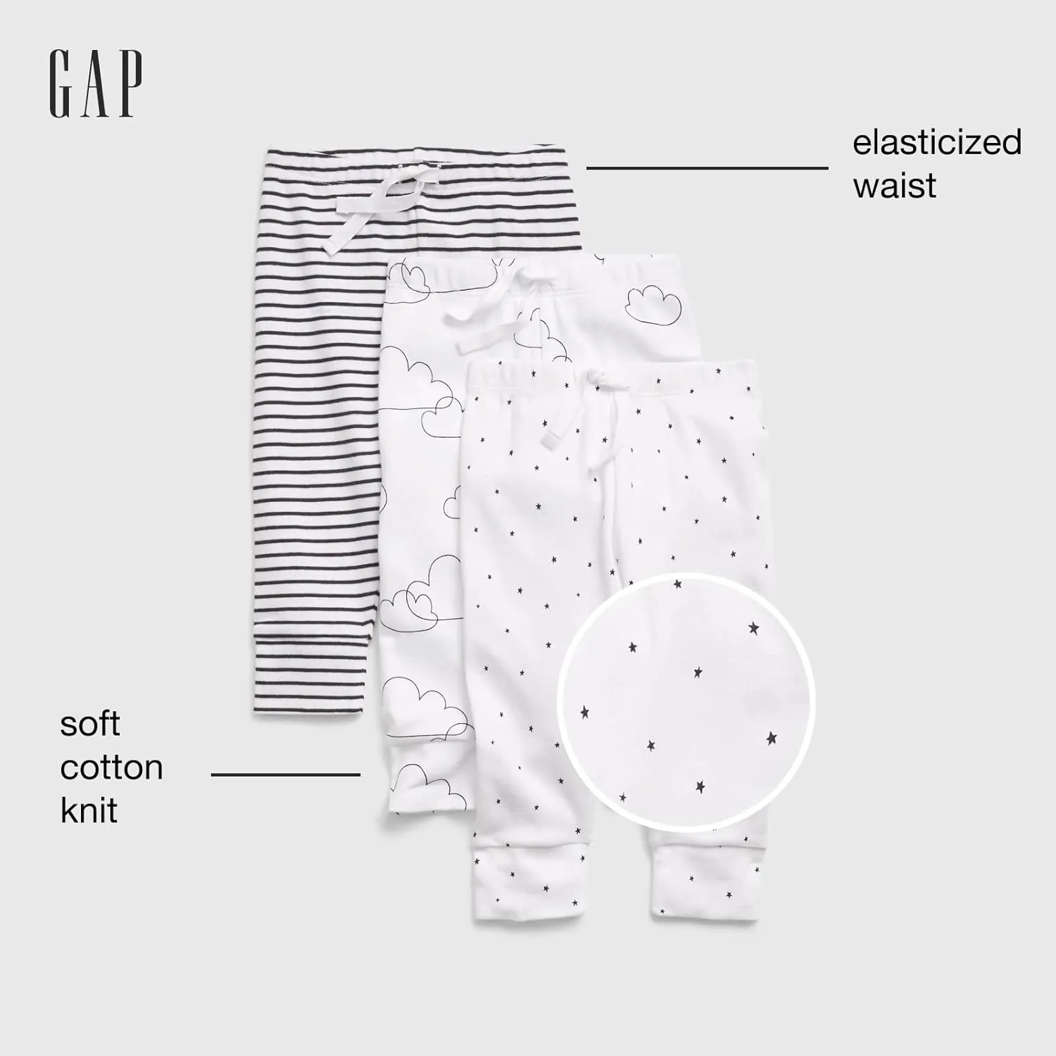 GAP Baby Girls' 3-Pack First Favourite Pull-on Pants Bottoms