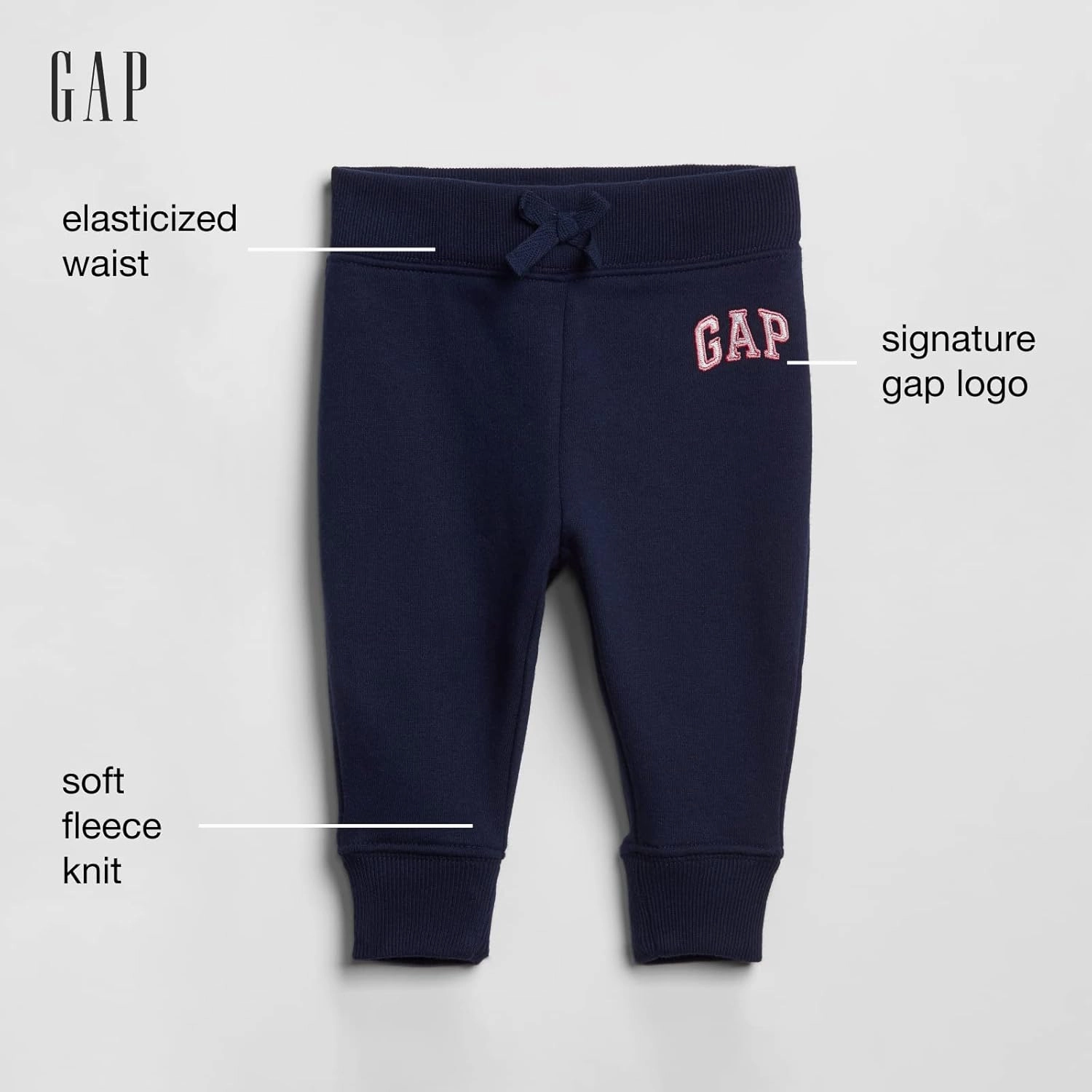 GAP Baby Girls' Logo Pull-on Jogger Sweatpants