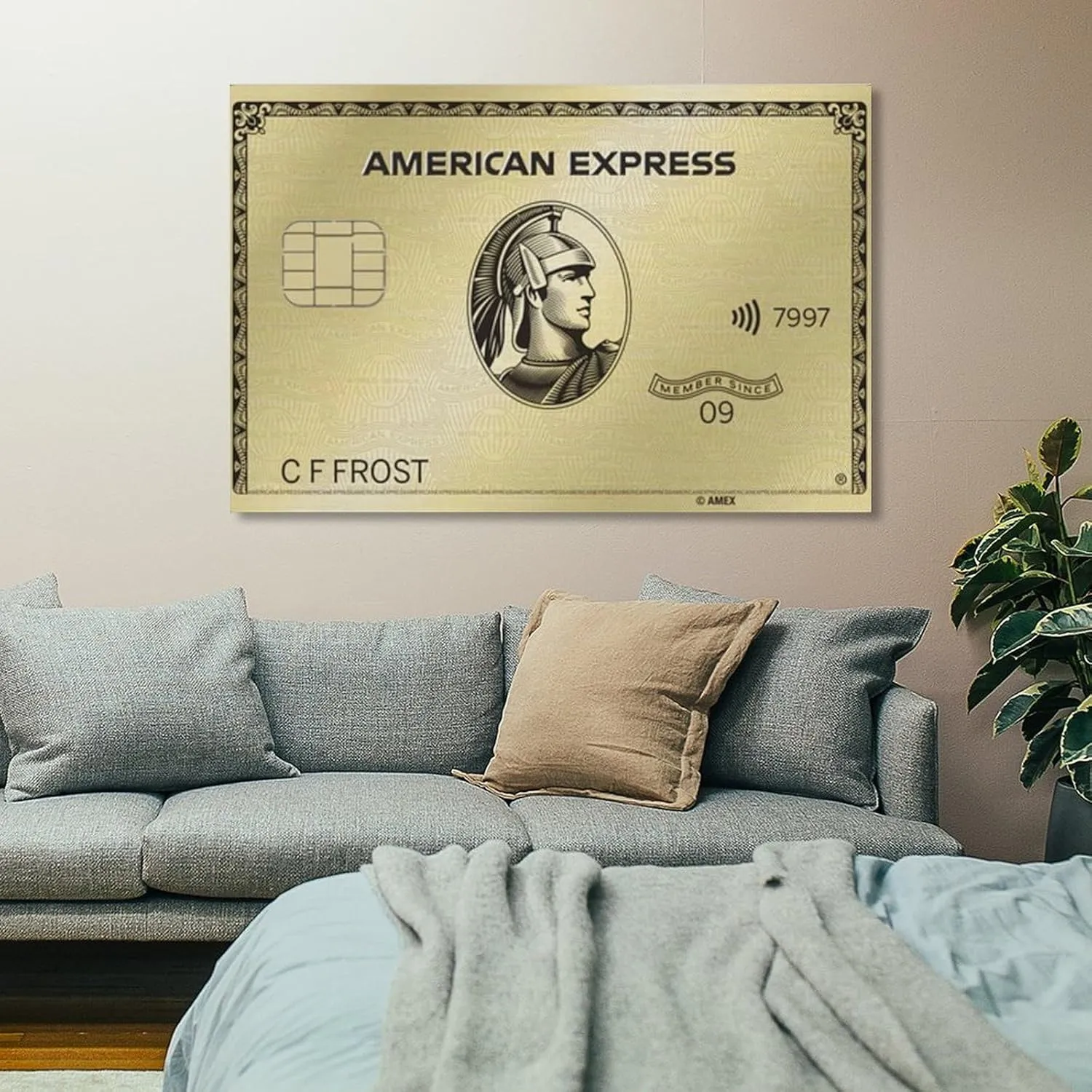 GAUSKY American Express Card Poster Canvas Wall Art Posters For Room Aesthetic And Decor Poster For Bedroom Living Room Bathroom Kitchen Office Decor 24x36inch(60x90cm) Unframe-style