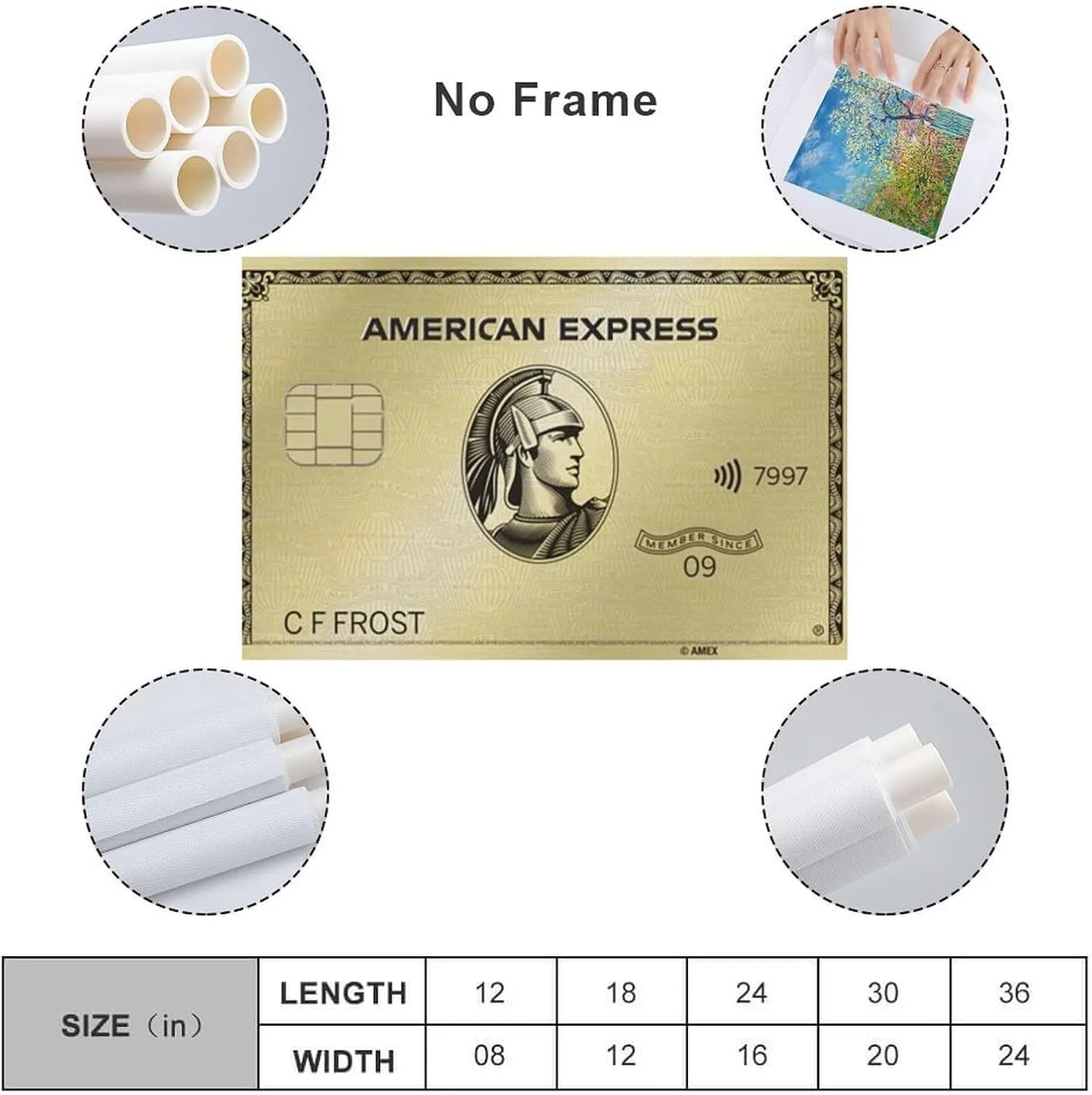 GAUSKY American Express Card Poster Canvas Wall Art Posters For Room Aesthetic And Decor Poster For Bedroom Living Room Bathroom Kitchen Office Decor 24x36inch(60x90cm) Unframe-style