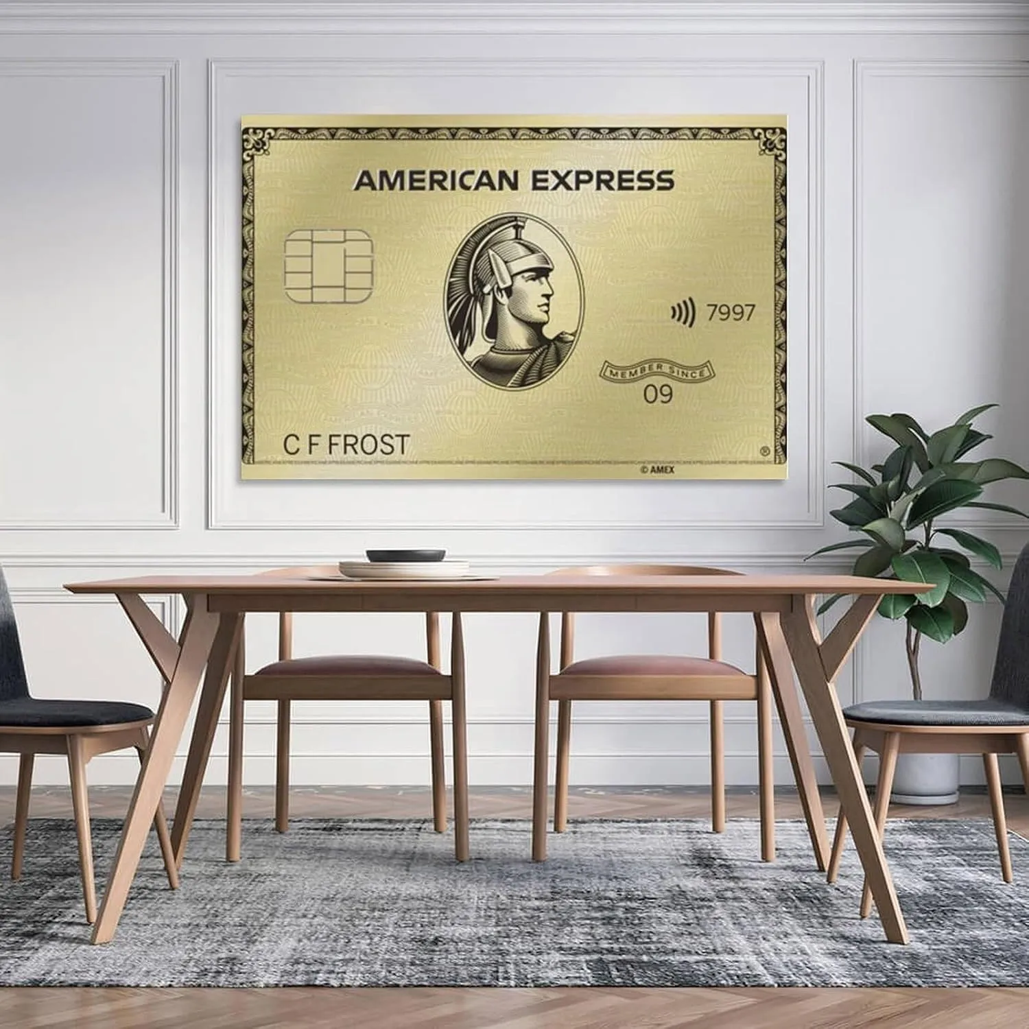 GAUSKY American Express Card Poster Canvas Wall Art Posters For Room Aesthetic And Decor Poster For Bedroom Living Room Bathroom Kitchen Office Decor 24x36inch(60x90cm) Unframe-style