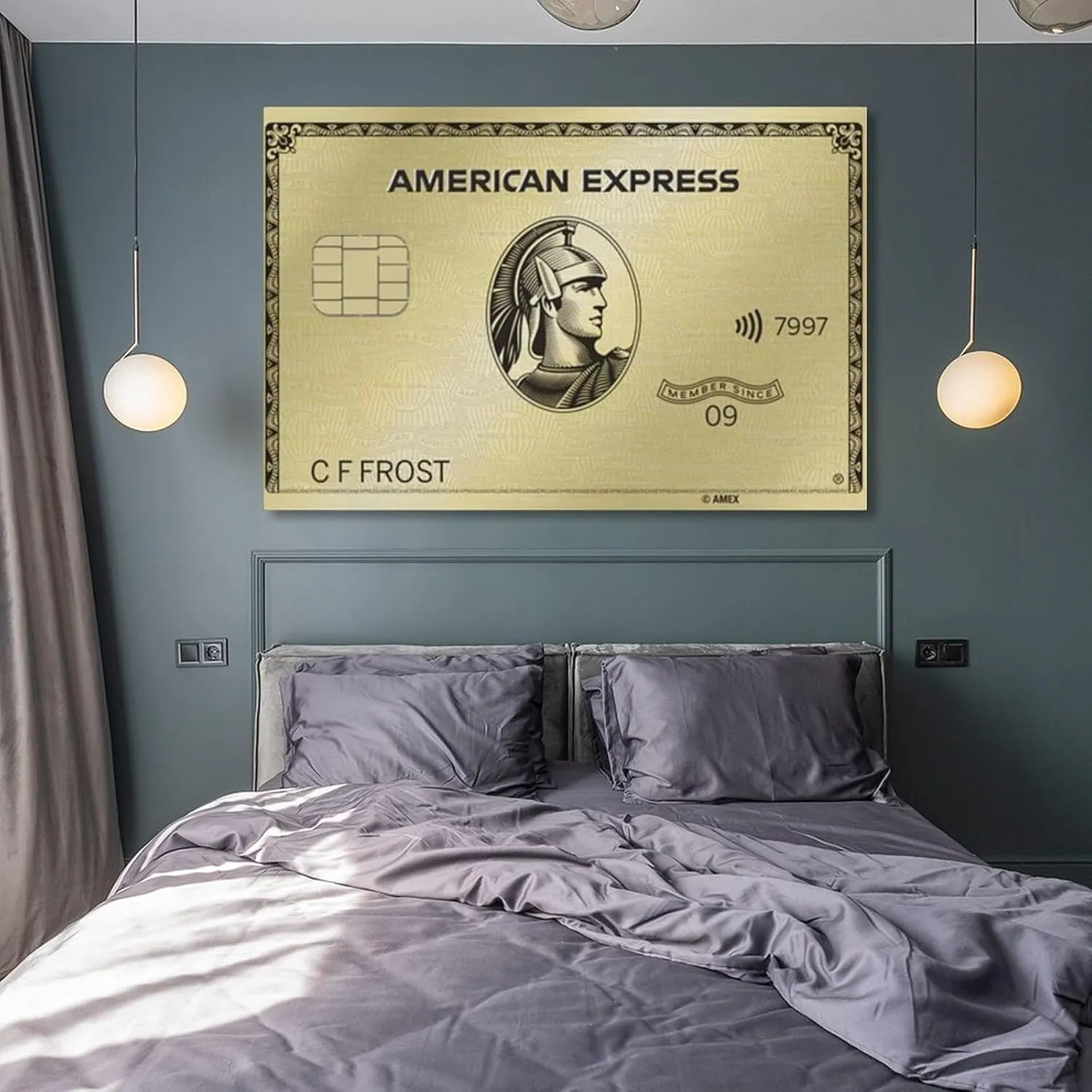 GAUSKY American Express Card Poster Canvas Wall Art Posters For Room Aesthetic And Decor Poster For Bedroom Living Room Bathroom Kitchen Office Decor 24x36inch(60x90cm) Unframe-style