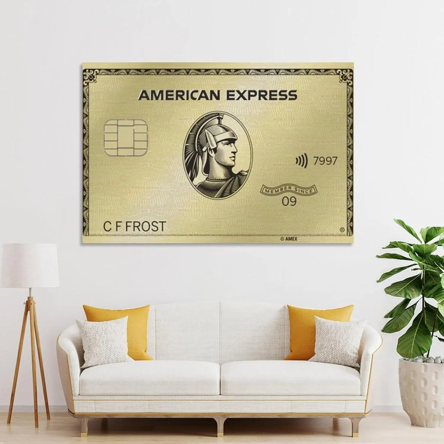 GAUSKY American Express Card Poster Canvas Wall Art Posters For Room Aesthetic And Decor Poster For Bedroom Living Room Bathroom Kitchen Office Decor 24x36inch(60x90cm) Unframe-style