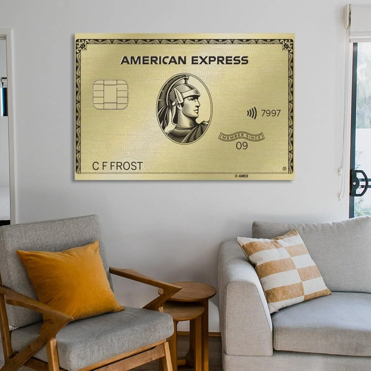 GAUSKY American Express Card Poster Canvas Wall Art Posters For Room Aesthetic And Decor Poster For Bedroom Living Room Bathroom Kitchen Office Decor 24x36inch(60x90cm) Unframe-style