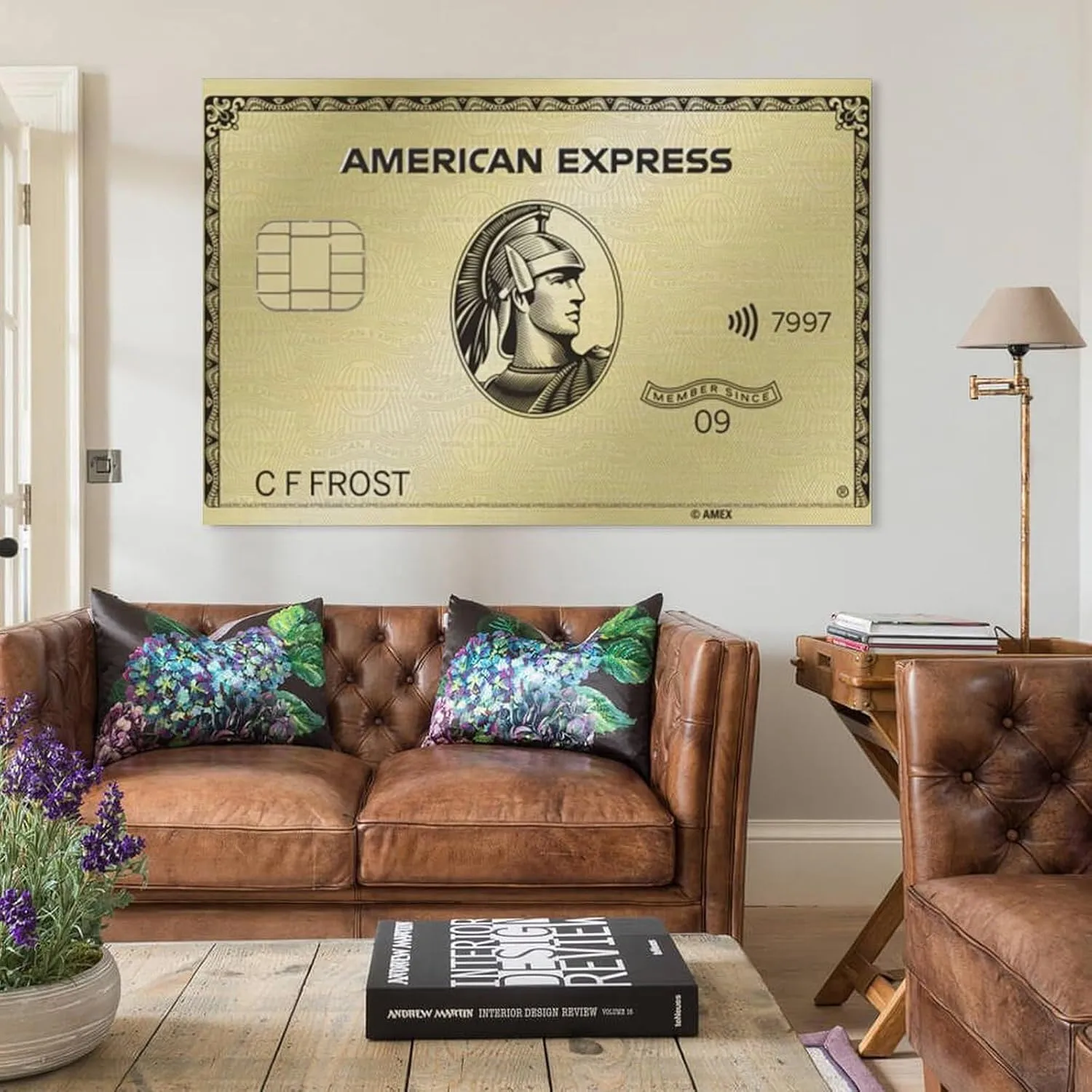GAUSKY American Express Card Poster Canvas Wall Art Posters For Room Aesthetic And Decor Poster For Bedroom Living Room Bathroom Kitchen Office Decor 24x36inch(60x90cm) Unframe-style