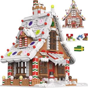 General Jim's Christmas Gingerbread House kit Building Block Bricks Set, A Great Holiday Present Idea for Christmas (1,455 Pieces) Modular Building Great for Teens and Adults