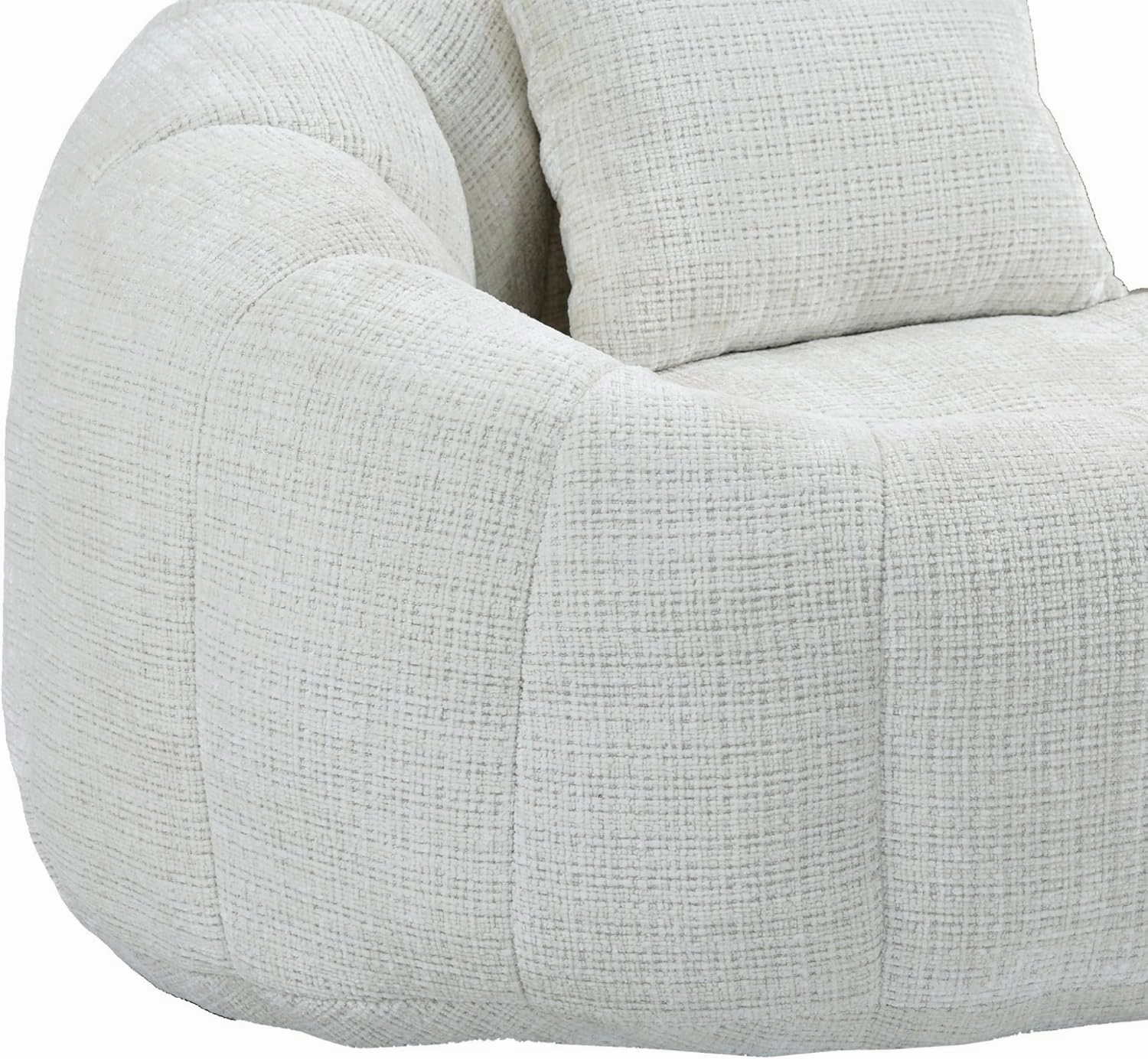 Giant Bean Bag Chair Couch, 59''W Oversized Bean Bag Sofa with Foam Filler, Lazy Loveseat Chair with 2 Pillows, Beanbag Lounger for Living Room, Game Room(Beige)
