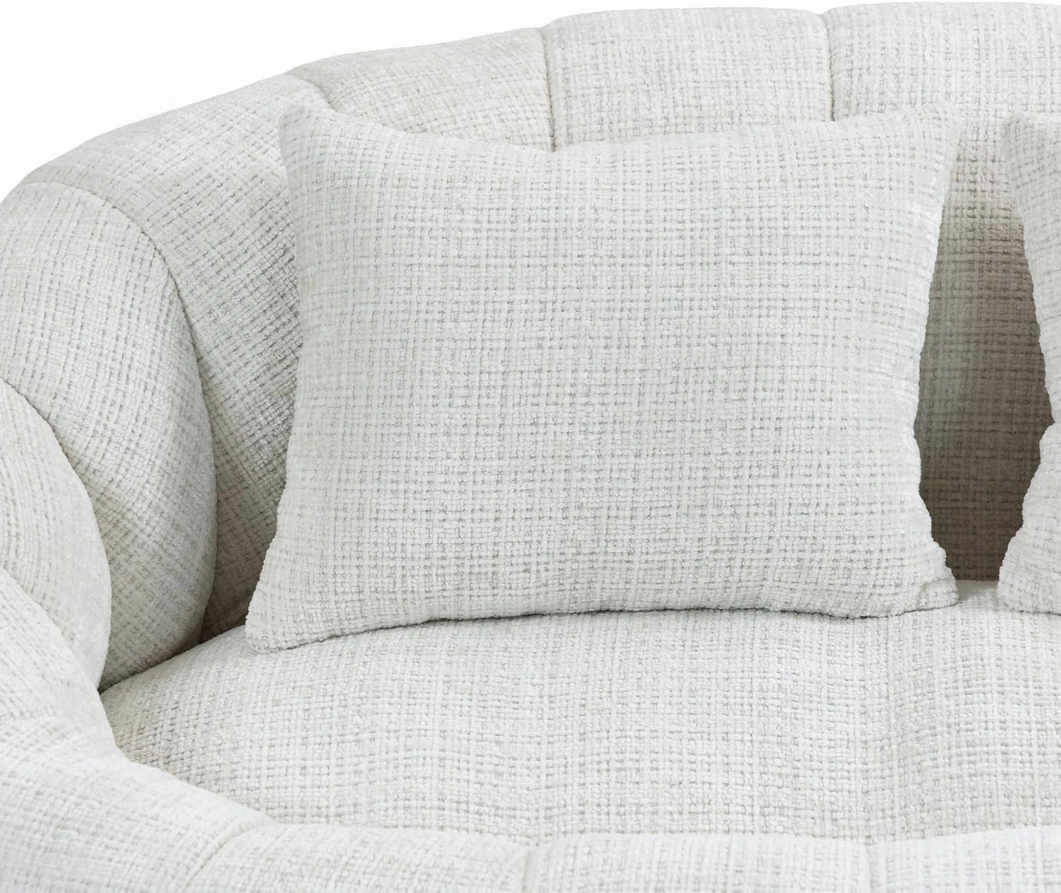 Giant Bean Bag Chair Couch, 59''W Oversized Bean Bag Sofa with Foam Filler, Lazy Loveseat Chair with 2 Pillows, Beanbag Lounger for Living Room, Game Room(Beige)