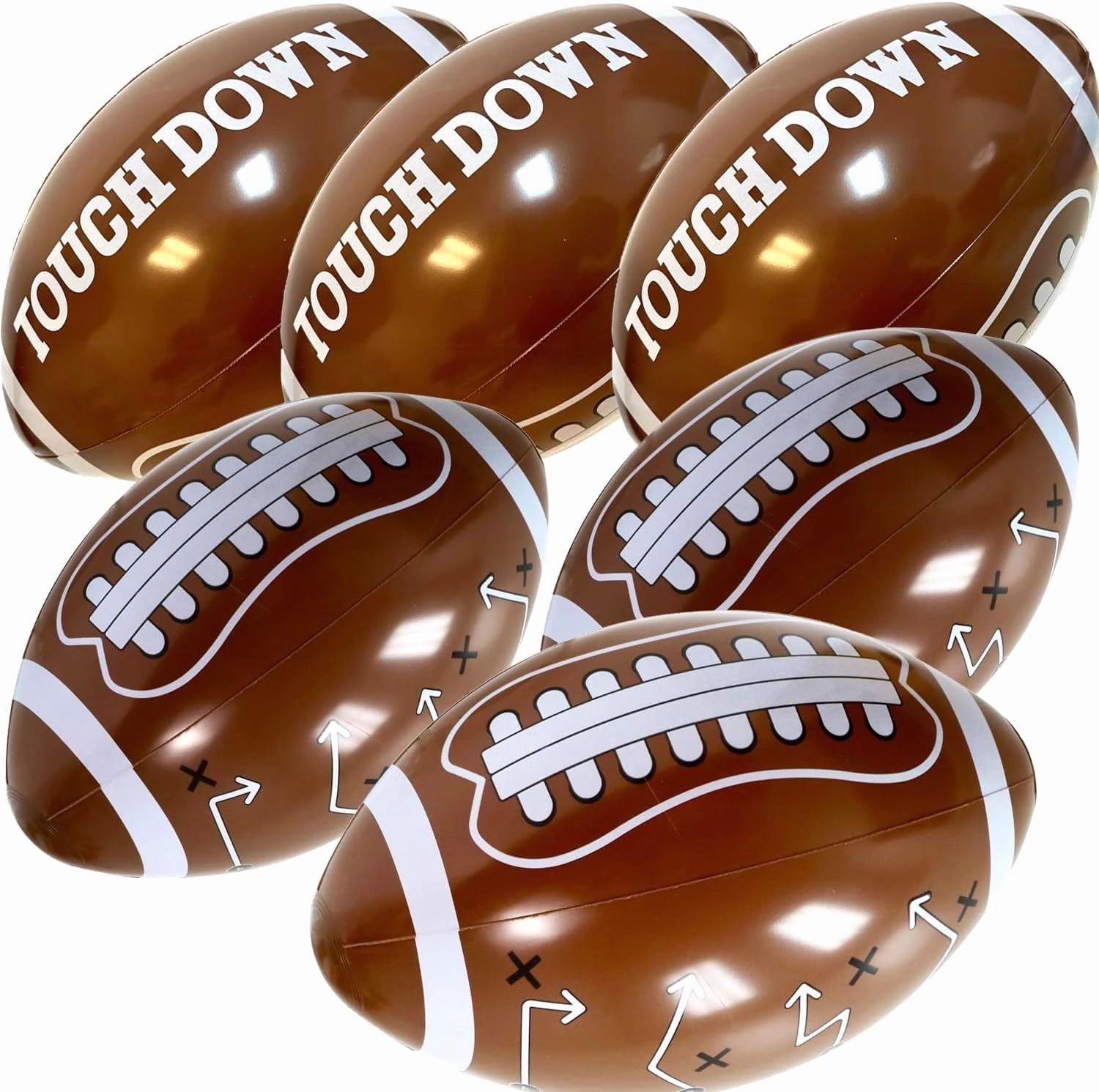 GiftExpress 12pc Inflatable Footballs for Gameday and Party, Sport Party Decorations, Super Fun Football Games with Playbook