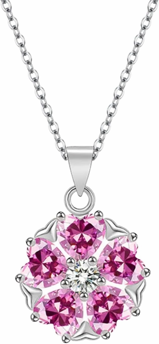 Gilani Gems & Jewelry Pink Sapphire Necklace, Cherry Blossom, 18K Gold-plated Sterling Silver, Handmade, Symbolizing Transformation, Renewal, Life, Beauty