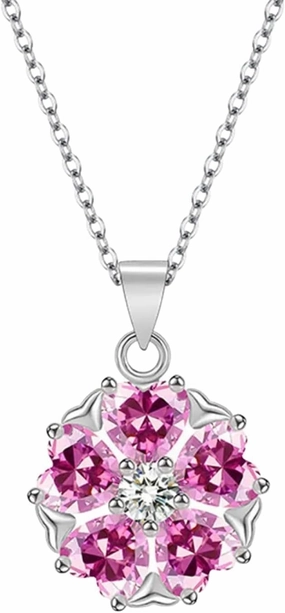 Gilani Gems & Jewelry Pink Sapphire Necklace, Cherry Blossom, 18K Gold-plated Sterling Silver, Handmade, Symbolizing Transformation, Renewal, Life, Beauty