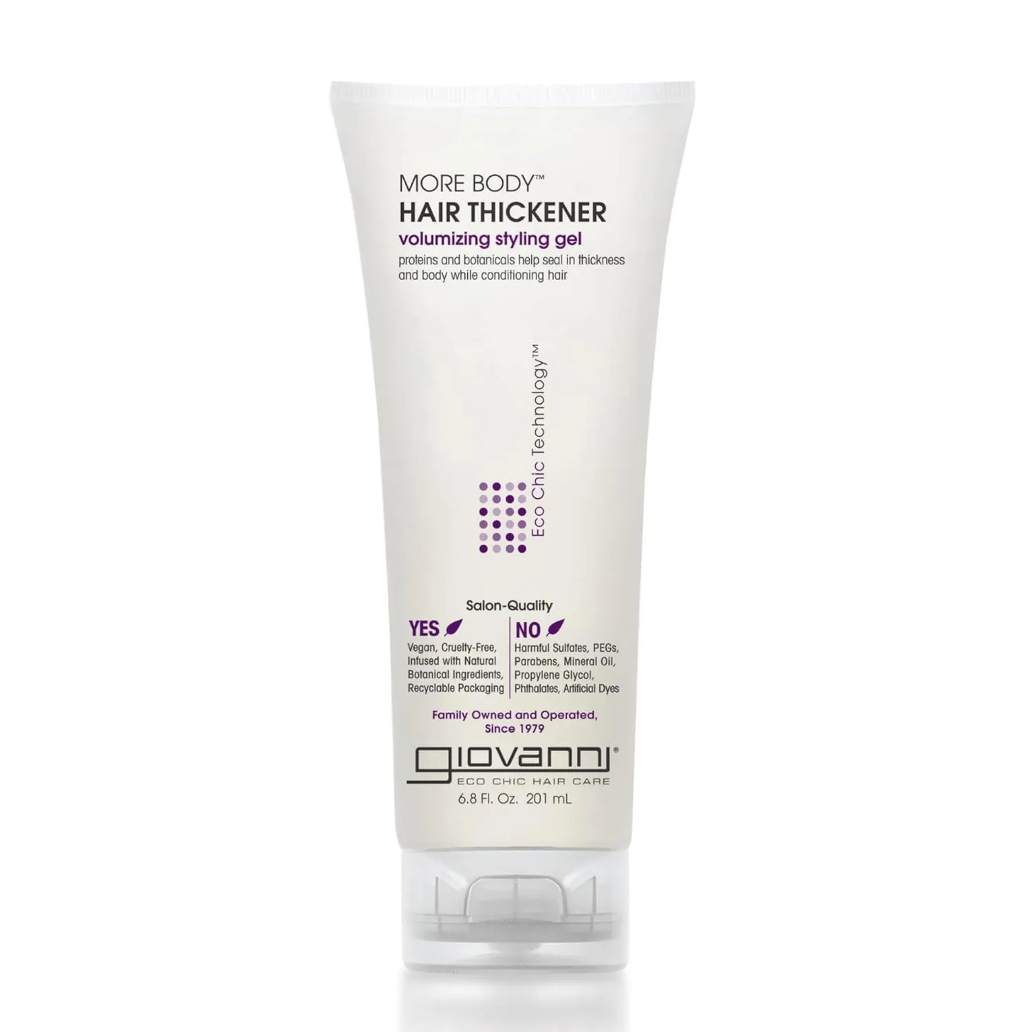 GIOVANNI More Body Gel, 6.8 oz. - Volumizing Style, Hair Thickener, Plumps Hair, Seals Split Ends, Adds Shine, Paraben-Free, Color Safe