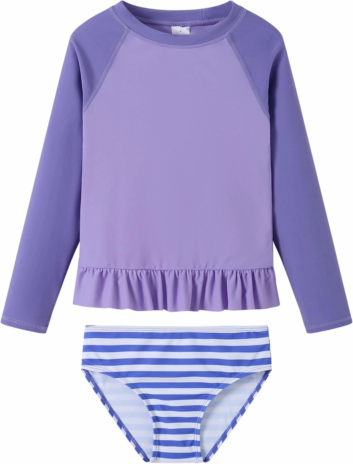 Girls Rash Guard 2-Piece Swimsuit Set Long Sleeve Bathing Suits with UPF 50  Sun Protection