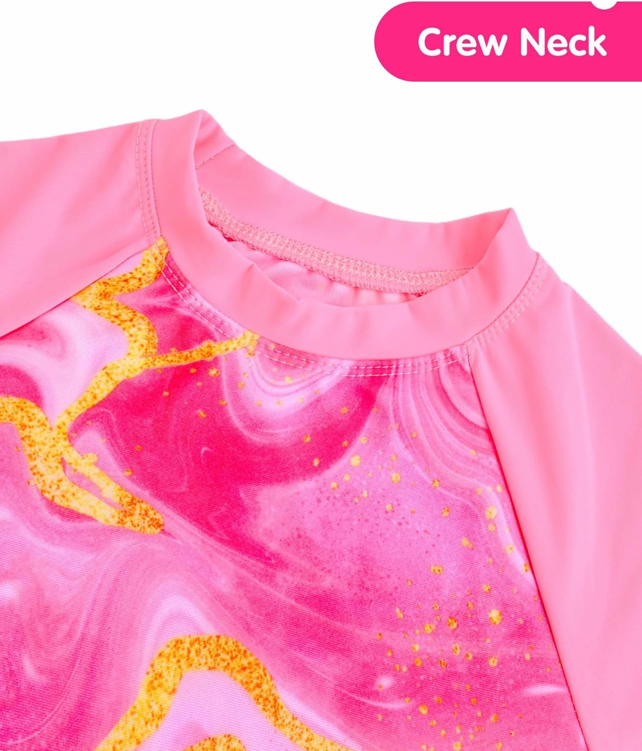 Girls Swimsuit Colorful Short Sleeve Bathing Suits UPF 50  Rash Guard Set Two Piece Summer Swimwear