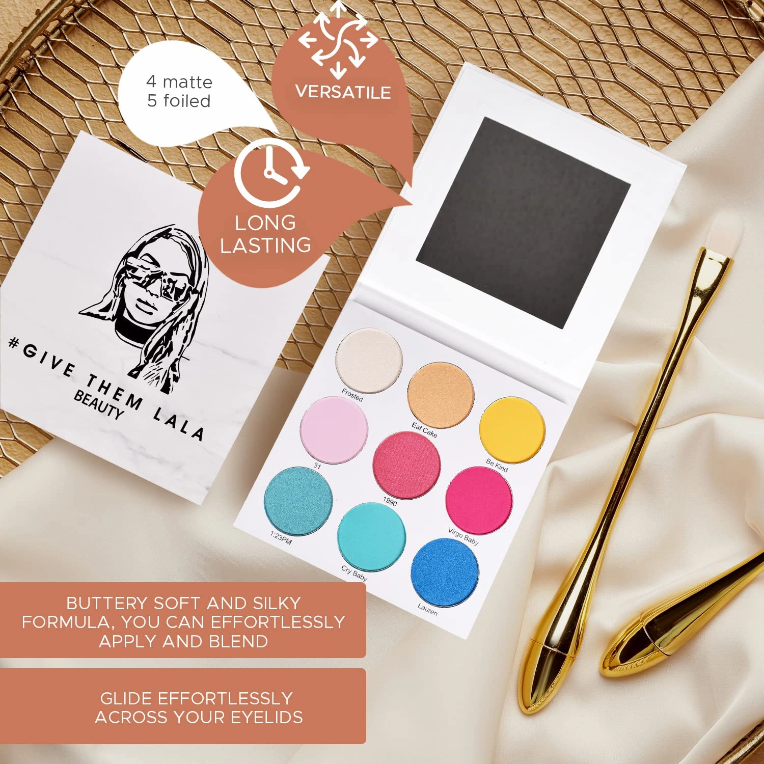 GIVE THEM LALA Beauty Eyeshadow Palette | Highly Pigmented Long Lasting Blendable Natural Eye Shadow Make Up Colors | Cruelty Free Beauty Products By Lala Kent (The Birthday Palette)