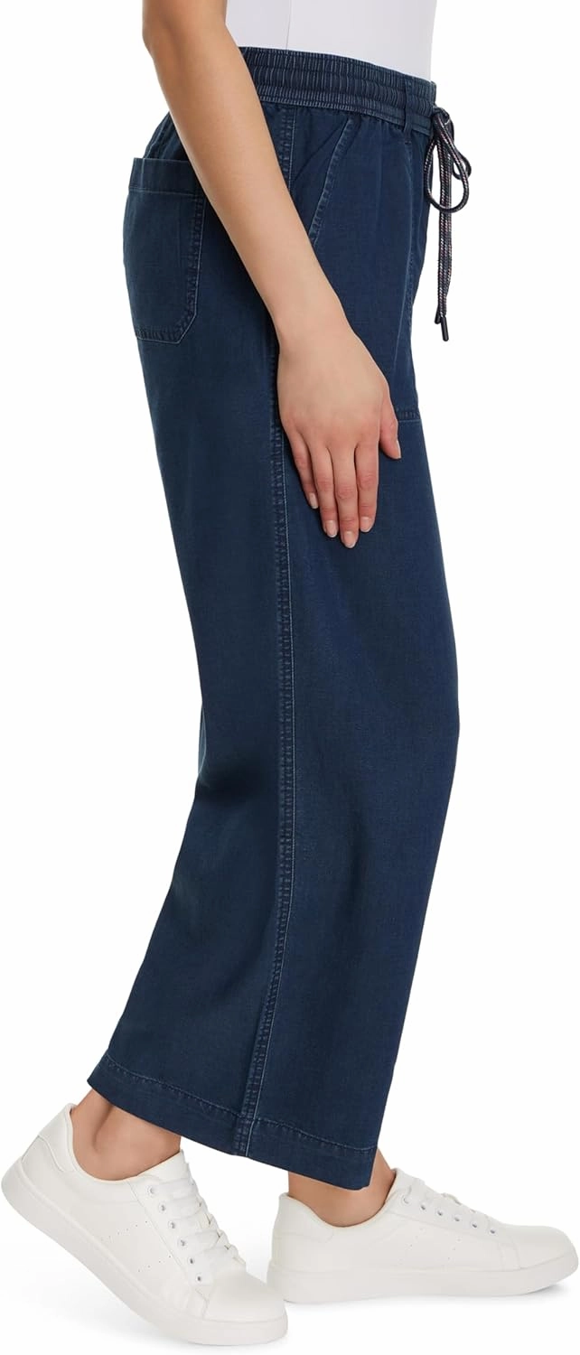 Gloria Vanderbilt Women's Soft Drape Drawstring Pull on Wide Leg Crop Standard