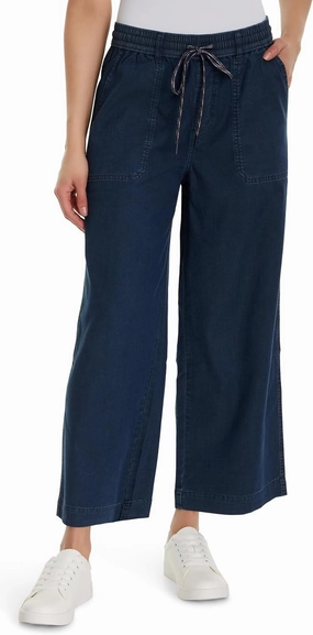 Gloria Vanderbilt Women's Soft Drape Drawstring Pull on Wide Leg Crop Standard