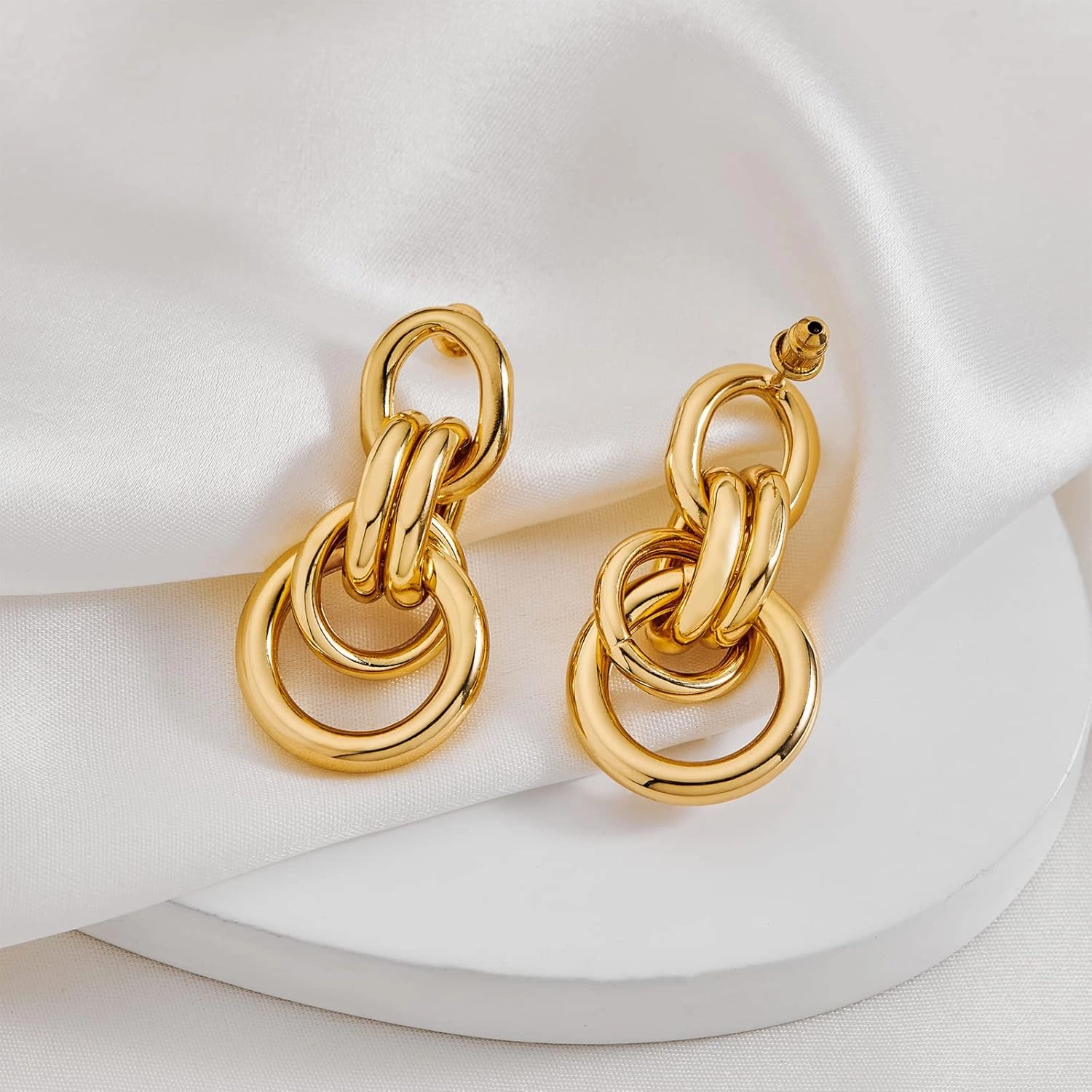 Gold Geometric Drop Dangle Earrings for Women Long Link Dangle Earrings Jewelry