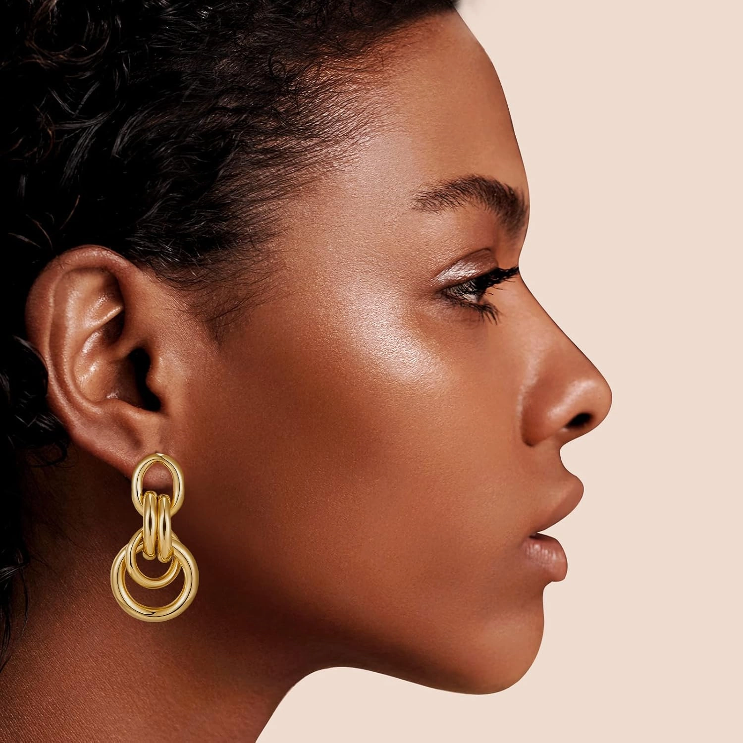 Gold Geometric Drop Dangle Earrings for Women Long Link Dangle Earrings Jewelry