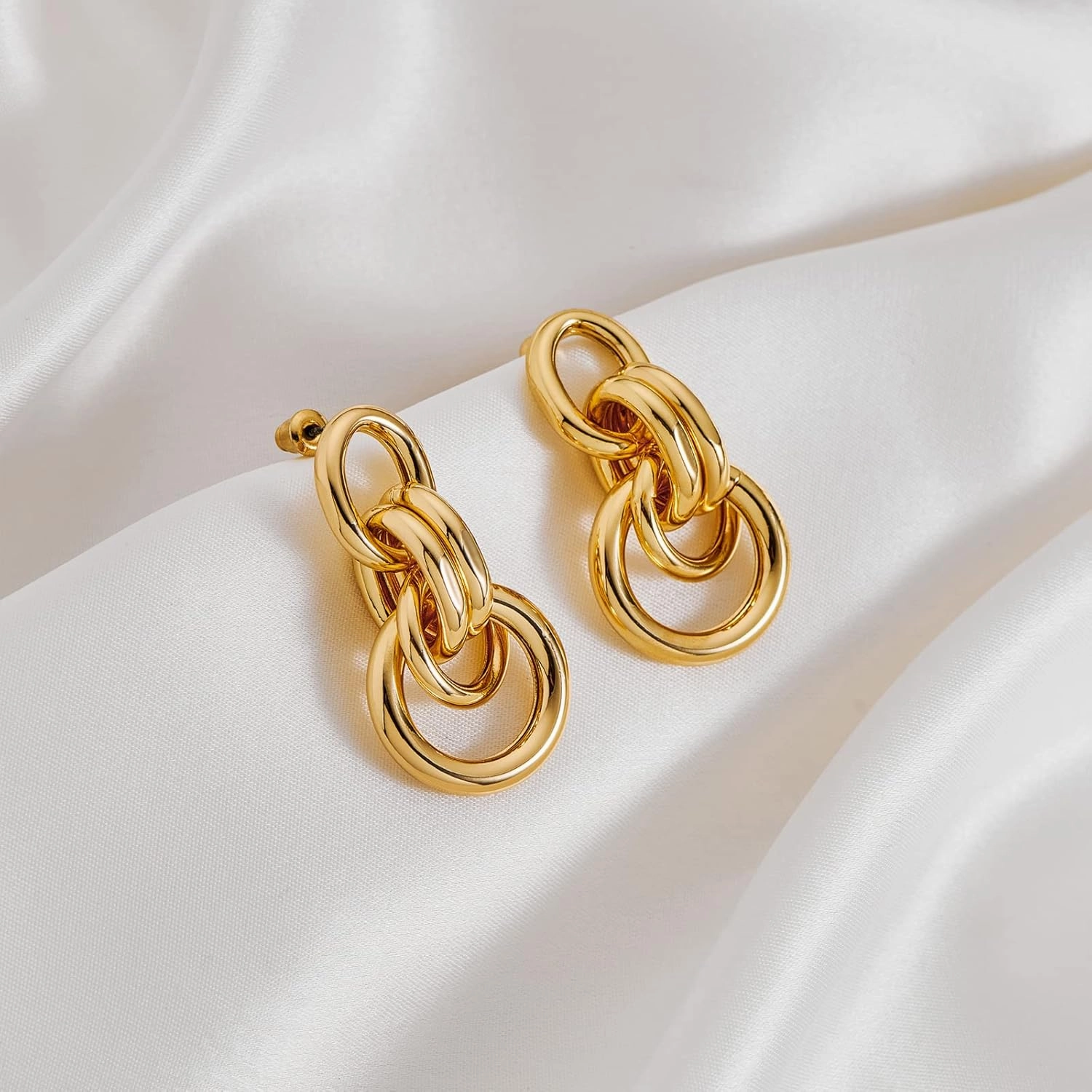 Gold Geometric Drop Dangle Earrings for Women Long Link Dangle Earrings Jewelry