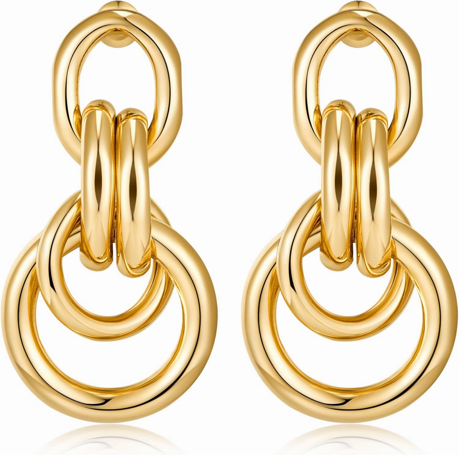 Gold Geometric Drop Dangle Earrings for Women Long Link Dangle Earrings Jewelry