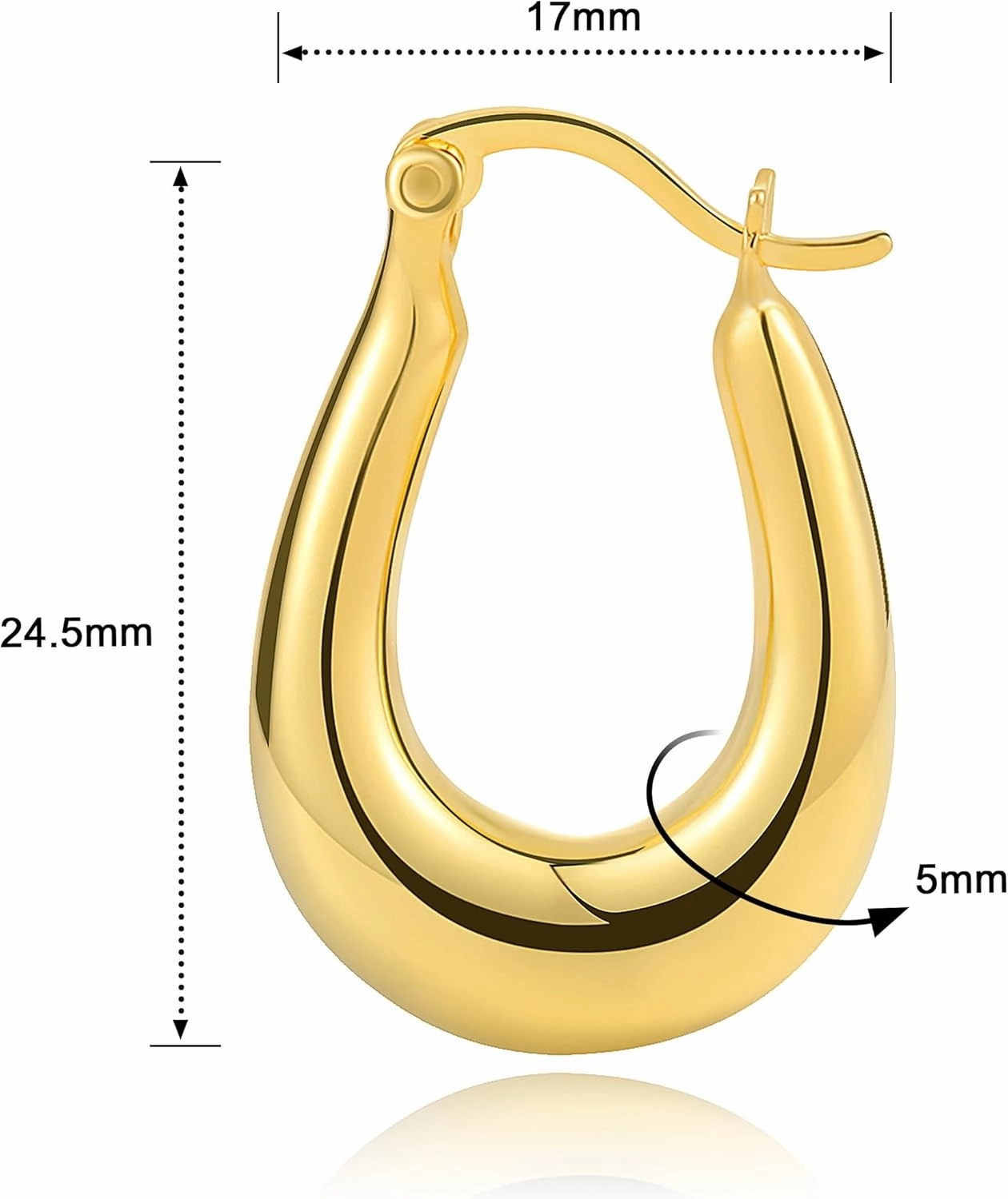 Gold Hoop Earrings for Women Trendy, 18K Gold Vermeil/14K Gold Plated Over 925 Sterling Silver Hypoallergenic Post Earrings Non Tarnish, Lightweight Dainty Statement Jewelry for Girls Mom