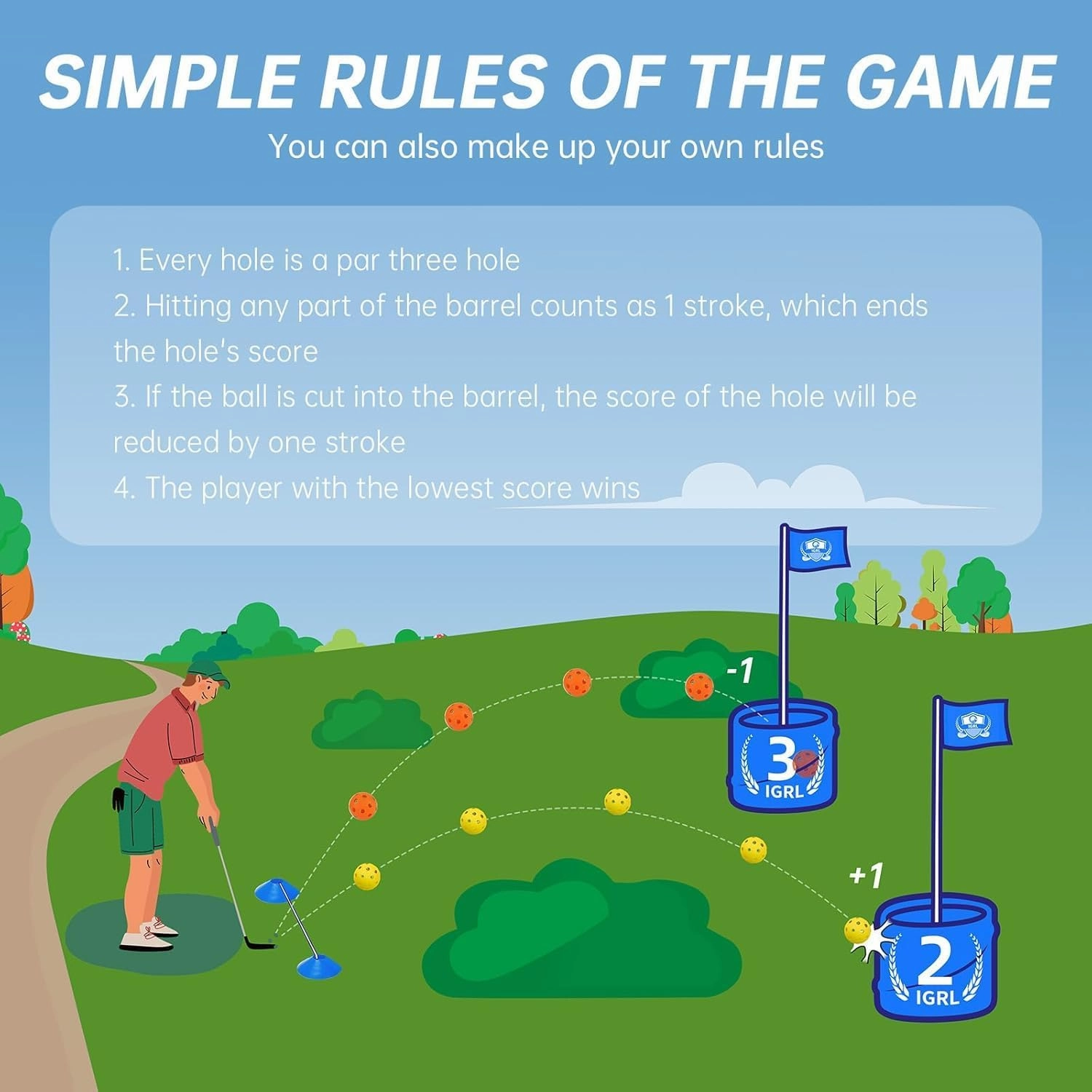 Golf Yard Game - 9 Holes Backyard Golf Games for Adults, Golf Chipping Game Set with Balls, Carry Bag, Flag & Obstacles, Outdoor Indoor Golf Gifts for Men Lawn, Beach, Camping, Park, Hotel