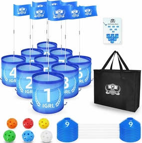 Golf Yard Game - 9 Holes Backyard Golf Games for Adults, Golf Chipping Game Set with Balls, Carry Bag, Flag & Obstacles, Outdoor Indoor Golf Gifts for Men Lawn, Beach, Camping, Park, Hotel