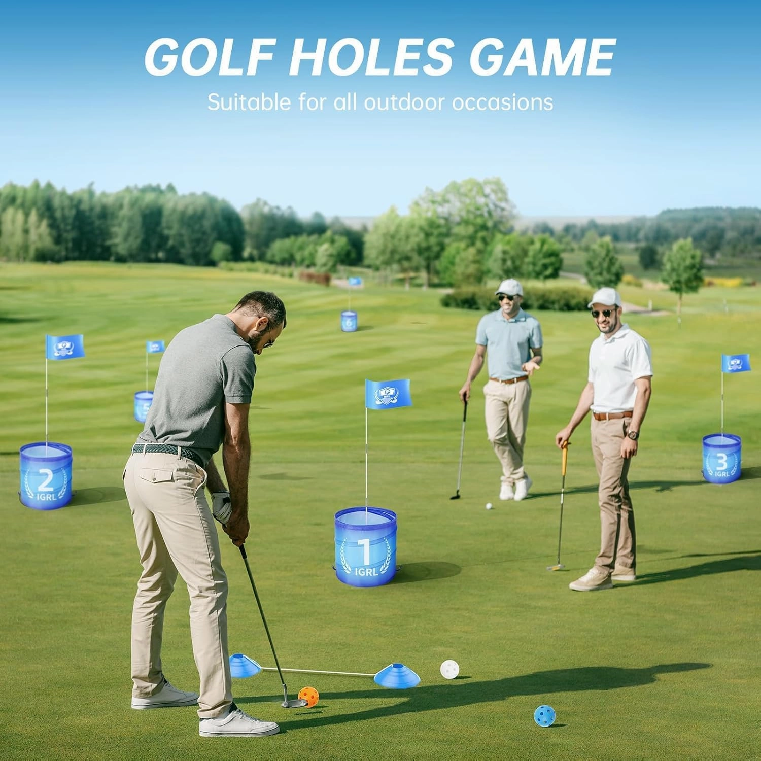 Golf Yard Game - 9 Holes Backyard Golf Games for Adults, Golf Chipping Game Set with Balls, Carry Bag, Flag & Obstacles, Outdoor Indoor Golf Gifts for Men Lawn, Beach, Camping, Park, Hotel