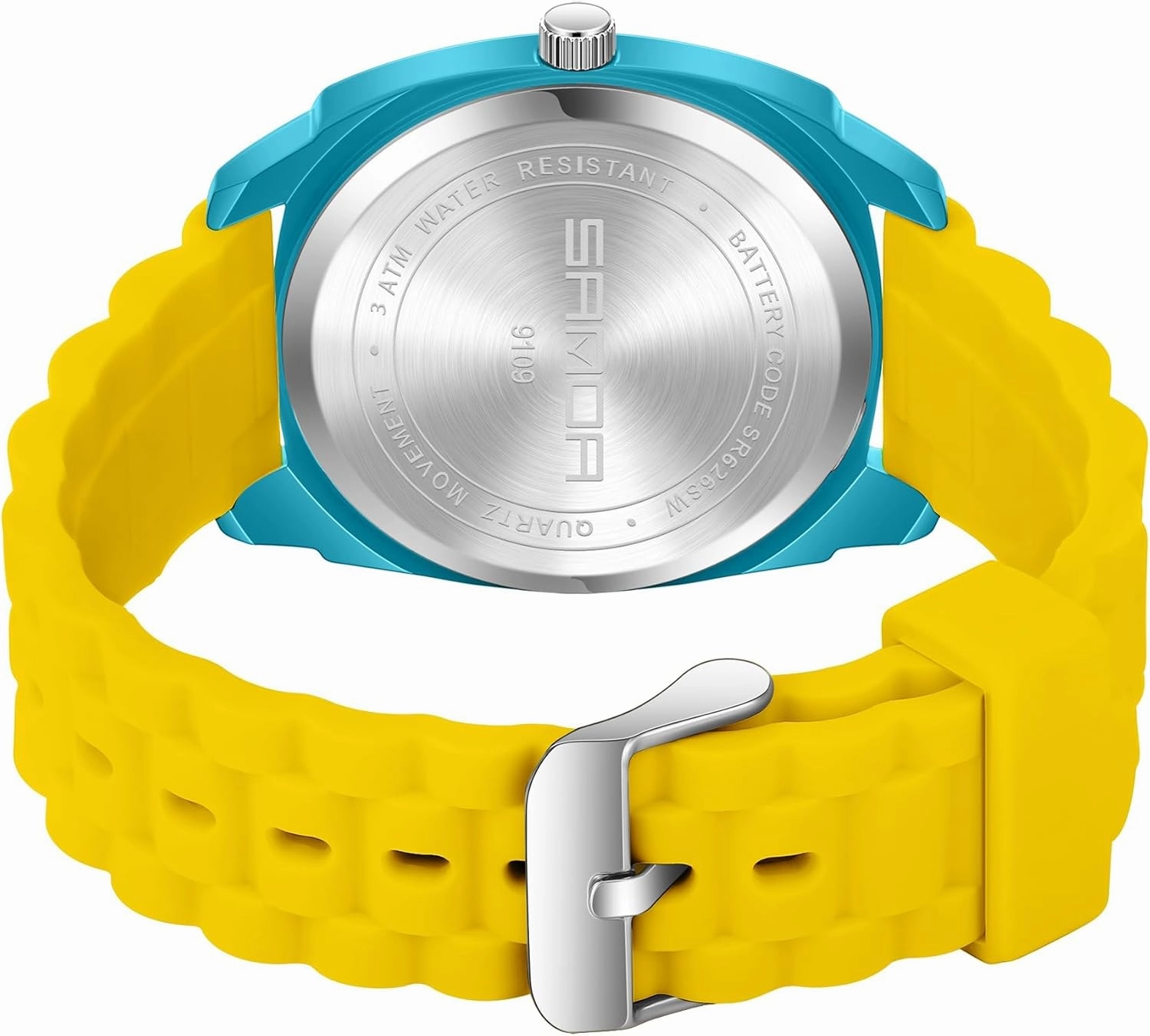 Gosasa Colorful Unisex Quartz Waterproof Casual Analog Wristwatch with Soft Silicone Strap Fashion Square Dial Sport Watches for Women Men